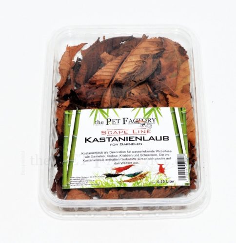 The Pet Factory Kastanienlaub | Prémium szárított szelídgesztenye levél garnélák és rákok számára – 1 liter