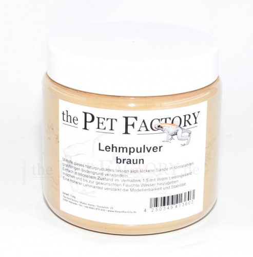 The Pet Factory | Lehmpulver braun | Barna agyagpor homok keményítéséhez és járatépítéshez – 1 kg