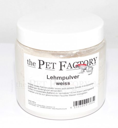 The Pet Factory | Lehmpulver weiss | Fehér agyagpor homok keményítéséhez és járatépítéshez – 800 g