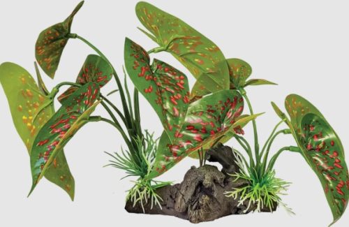 REPTO | PLANT ON DECO ELEPHANT RED | Műnövény dekoráció, elefánt piros - 28x12x17 cm