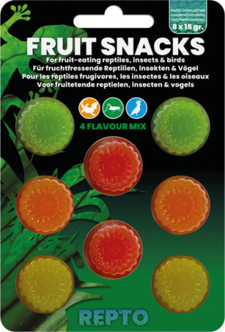 REPTO | FRUIT SNACKS MIX | Gyümölcsös kiegészítő eledel, madár, rovar és hüllők számára -  8x15 g