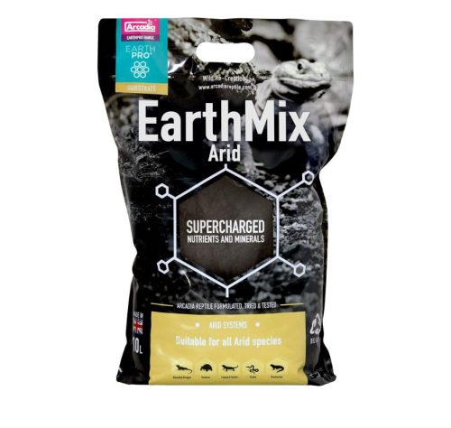 Arcadia | EarthMix Arid | Bioaktív terráriumi talajkeverék szárazságtűrő hüllők számára – 10 liter