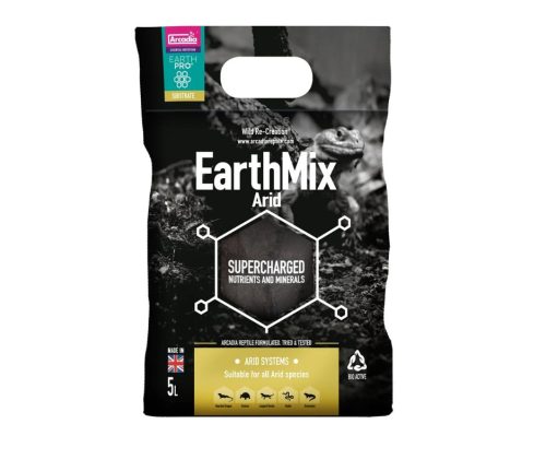 Arcadia | EarthMix Arid | Bioaktív terráriumi talajkeverék szárazságtűrő hüllők számára – 5 liter