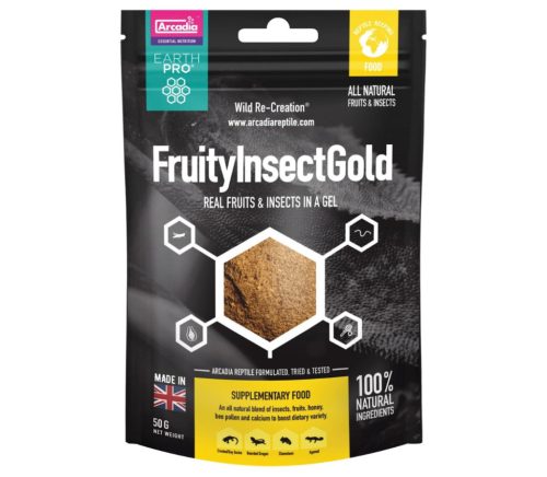 Arcadia | EarthPro JellyPot Gold FruityInsect | Természetes gyümölcsös táp vitorlásgekkók számára – 50 g