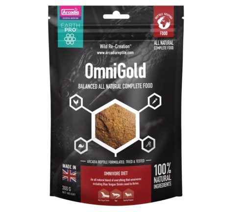 Arcadia | EARTH PRO OMNI GOLD | Teljes értékű fehérjedús táplálék rovar-és növényevő hüllők számára – 300 g