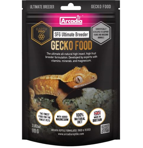 Arcadia | Earth Pro Stickyfoot Gold Ultimate Breeder | D3-vitaminnal dúsított táp gekkók számára – 80 g