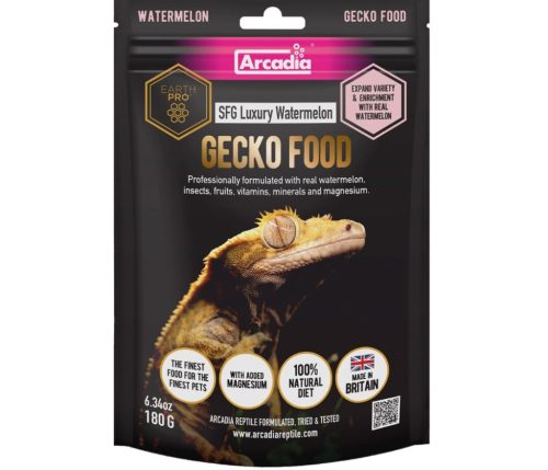 Arcadia | Earth Pro Stickyfoot Gold Luxury Watermelon | Luxus görögdinnye ízesítésű komplett táp gekkóknak – 180 g