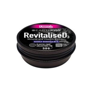   Arcadia | EarthPro RevitaliseD3 | D3-vitaminnal és ásványi anyagokkal dúsított por hüllők számára – 50 g