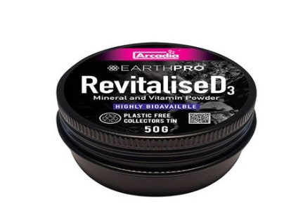 Arcadia | EarthPro RevitaliseD3 | D3-vitaminnal és ásványi anyagokkal dúsított por hüllők számára – 50 g