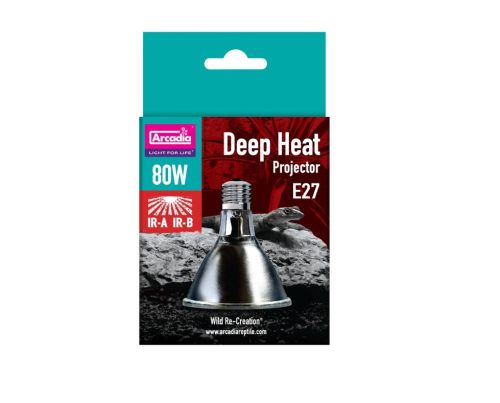 Arcadia | DEEP HEAT PROJECTOR | Speciális infravörös melegítő izzó nappali és éjszakai hüllők számára - 80 W
