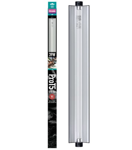 Arcadia | PRO T5 UVB Kit | Magas teljesítményű T5 UVB fénycső készlet hüllők számára 14% - 39 W/850 mm