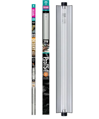 Arcadia | PRO T5 UVB Kit | Magas teljesítményű T5 UVB fénycső készlet hüllők számára 12 %  - 39 W/ 850 mm