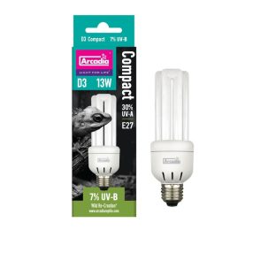   Arcadia | UVB Compact Bulb | Kompakt UVB fényforrás trópusi esőerdei nappali hüllőknek 7% - 13 W