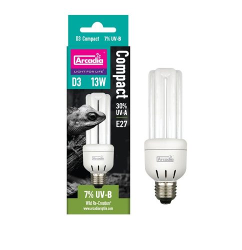 Arcadia | UVB Compact Bulb | Kompakt UVB fényforrás trópusi esőerdei nappali hüllőknek 7% - 13 W