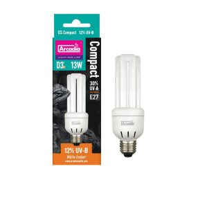   Arcadia | UVB Compact Bulb | Kompakt UVB fényforrás sivatagi hüllők és nappali gekkók számára 12% - 13 W
