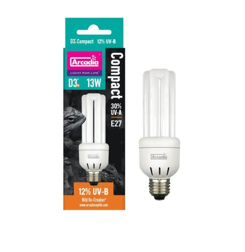 Arcadia | UVB Compact Bulb | Kompakt UVB fényforrás sivatagi hüllők és nappali gekkók számára 12% - 13 W