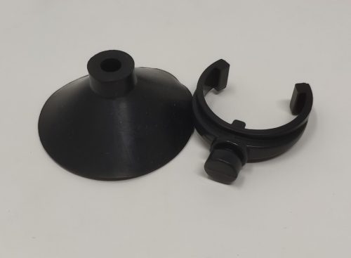 Fekete tapadókorong csőrögzítő klipsszel – Ø - 4 cm
