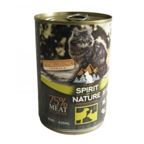   Spirit of Nature | Cat konzerv | Teljes értékű érzékeny eledel, Bárányhússal és nyúlhússal, felnőtt macska számára - 415 g