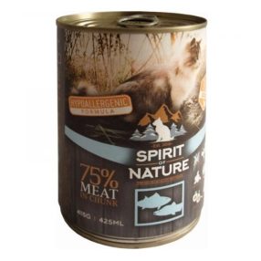  Spirit of Nature | Cat konzerv | Teljes értékű eledel, Tonhallal és lazaccal, felnőtt macska számára - 415 g