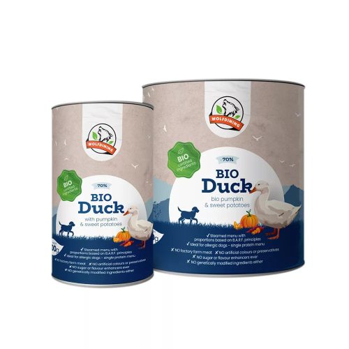 Farkaskonyha | BIO Kacsa párolt komplett menü kutyáknak 800g
