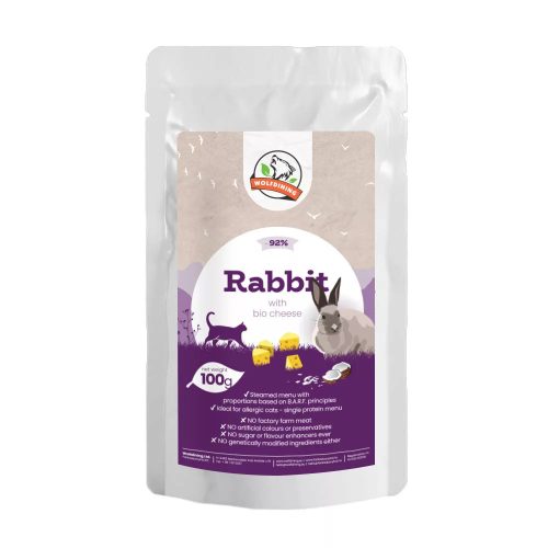 Farkaskonyha | Nyúl – Párolt komplett menü macskáknak 100 g