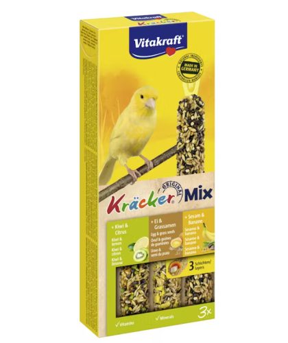 Vitakraft | Kracker | Tripla rúd (tojás,kiwi,banán) kiegészítő eleség kanárik részére - 90g